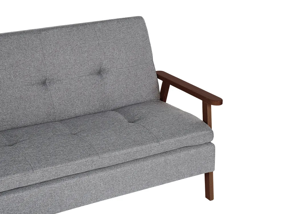 Sofa Bed 3 Seater Fabric Light Grey Stefaney