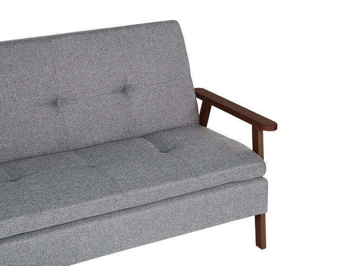 Sofa Bed 3 Seater Fabric Light Grey Stefaney