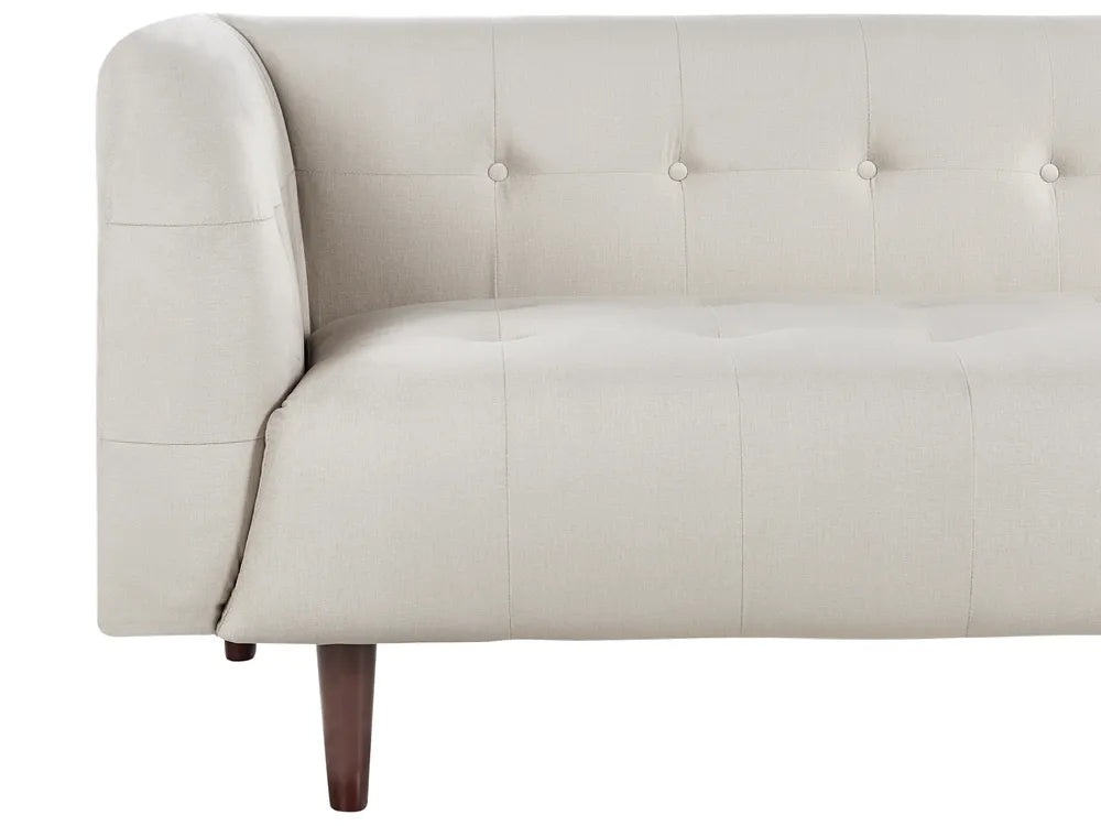 Sofa 3 Seater Fabric Light Beige Cilla