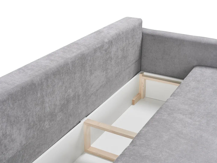 Sofa Bed 3 Seater Chenille Grey with Storage Devair