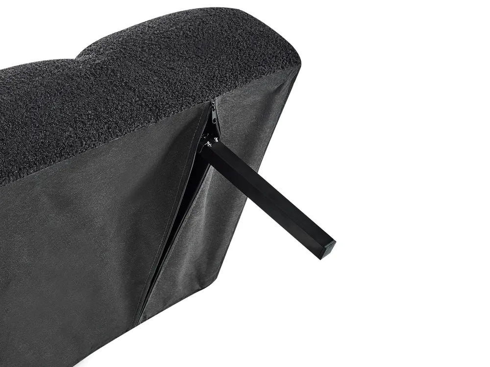 Sofa Bed 2 Seater Boucle Black Cashten