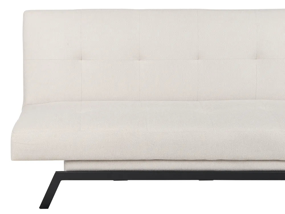 Sofa Bed 3 Seater Fabric White Kaizlyn