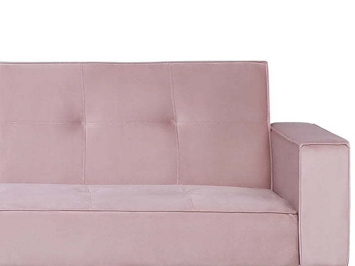 Sofa Bed 3 Seater Velvet Pink Helsley