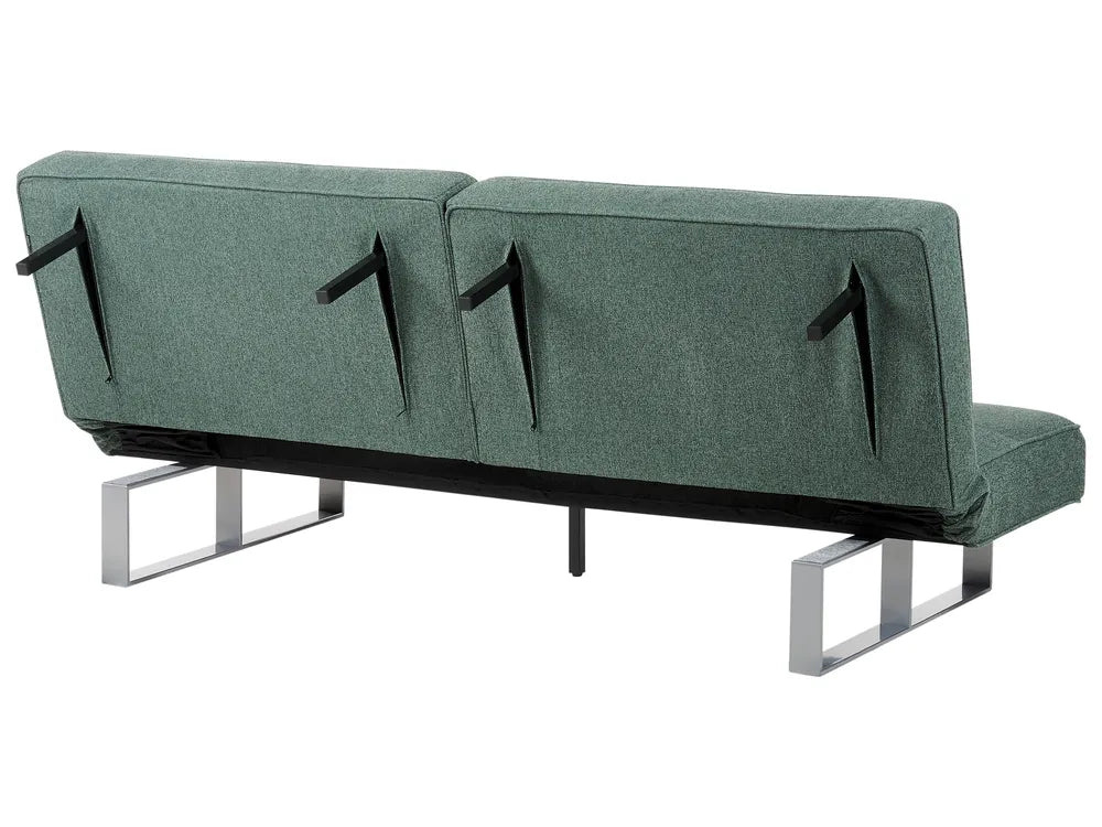Sofa Bed 3 Seater Fabric Green Francie