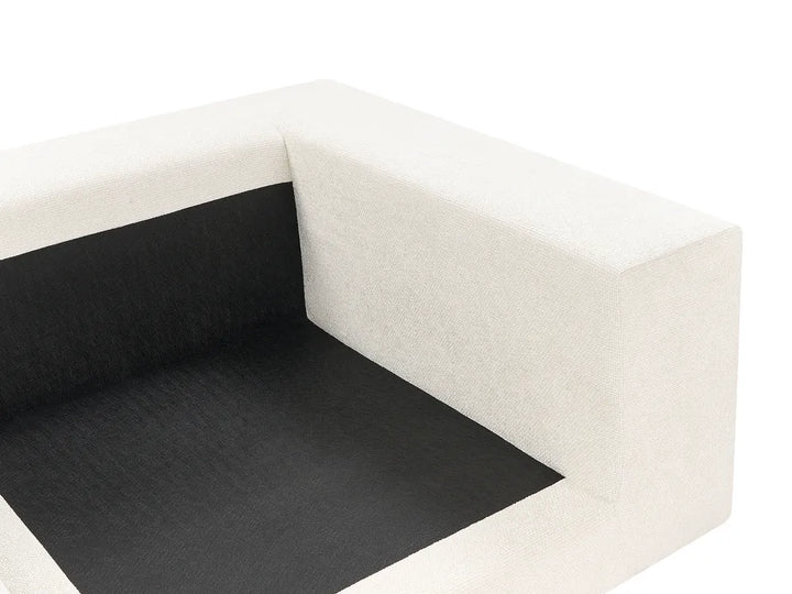 Sofa 3 Seater Fabric Off-White with Footstool Etherine II