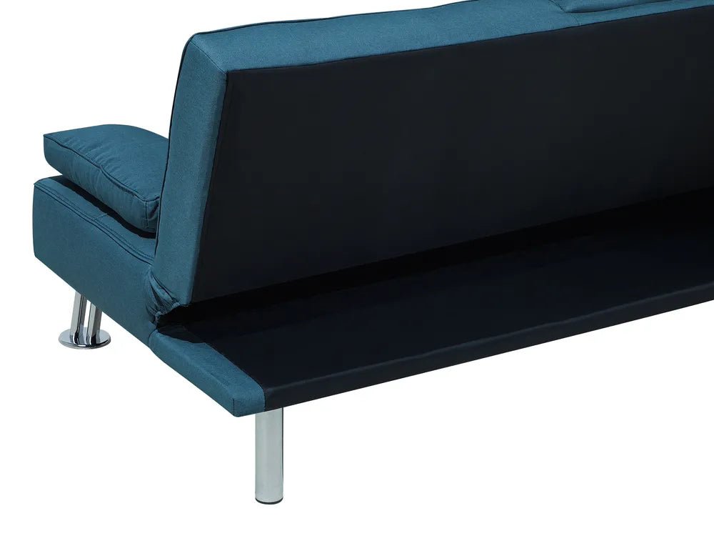 Sofa Bed 3 Seater Fabric Blue Kaveri