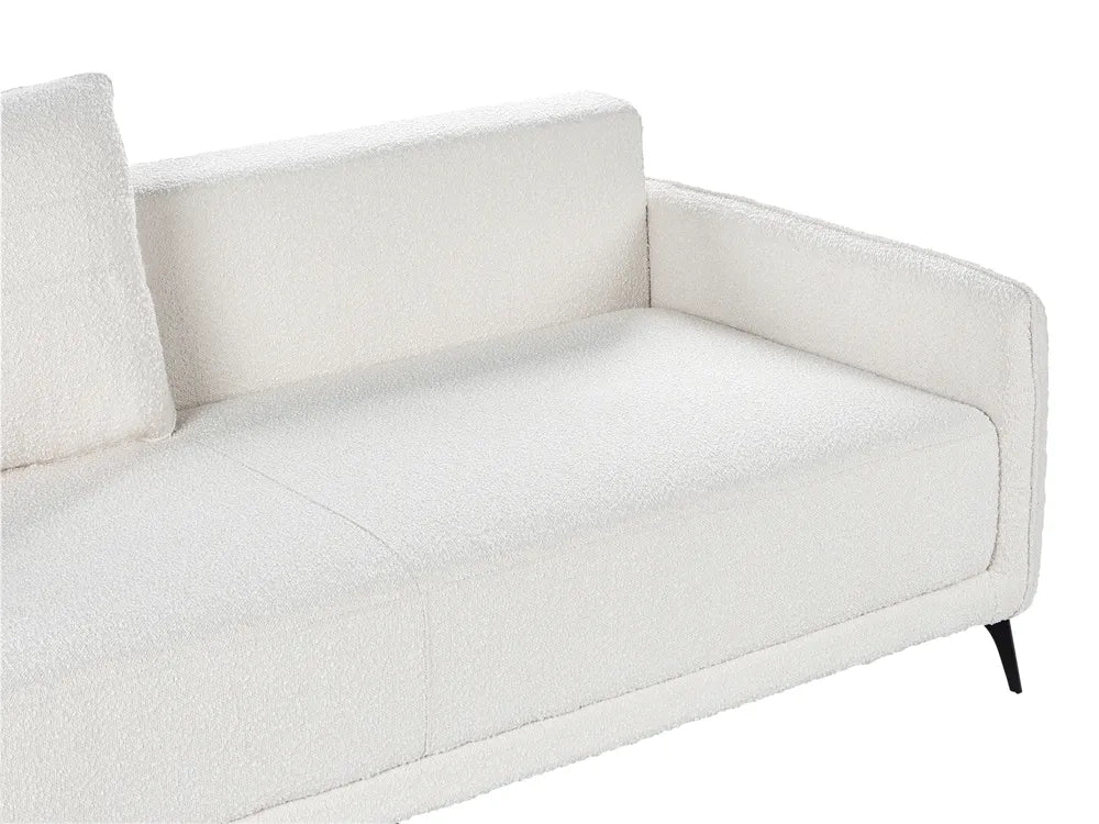 Sofa Bed 3 Seater Boucle Off-White Kaylle