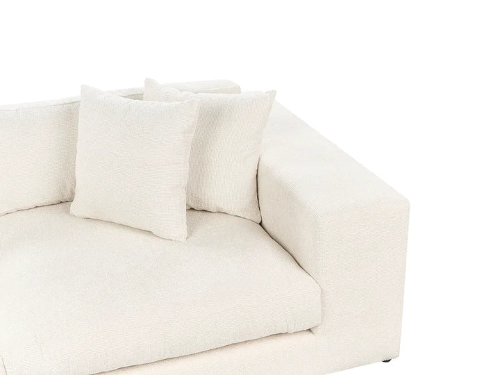 Sofa 3 Seater Fabric Off-White with Footstool Etherine II