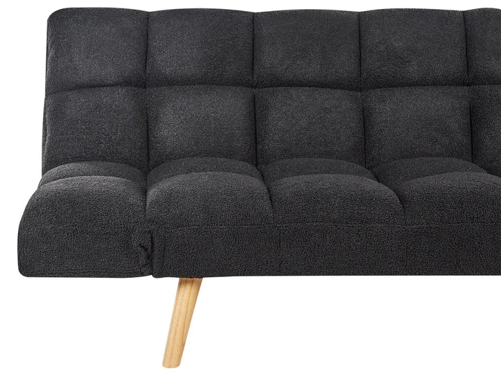 Sofa Bed 2 Seater Boucle Black Cashten