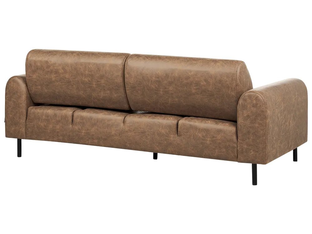 Sofa 3 Seater Fabric Brown Annora