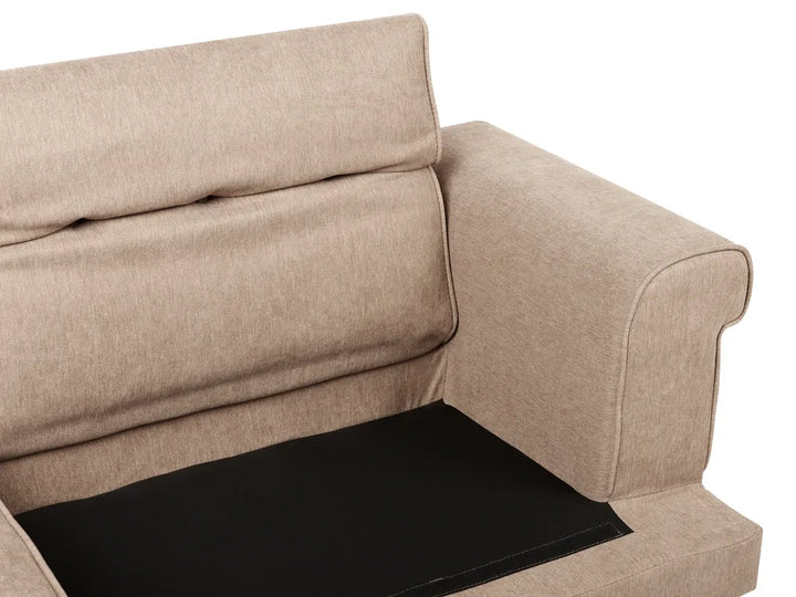 Sofa 3 Seater Fabric Light Brown Jimeny