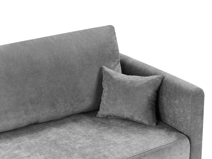 Sofa Bed 3 Seater Chenille Light Grey with Storage Abarca