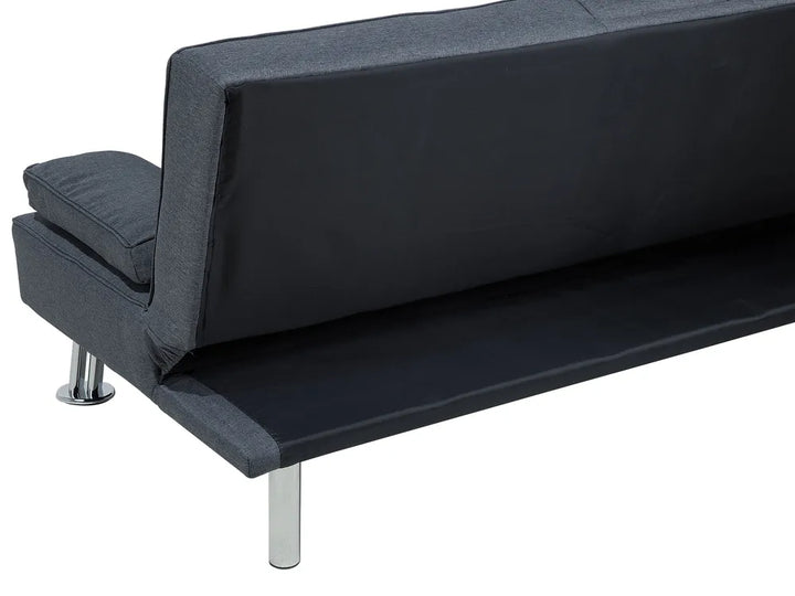 Sofa Bed 3 Seater Fabric Dark Grey Kaveri