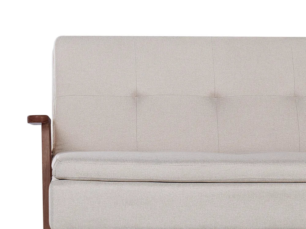 Sofa Bed 3 Seater Fabric Beige Dulvert
