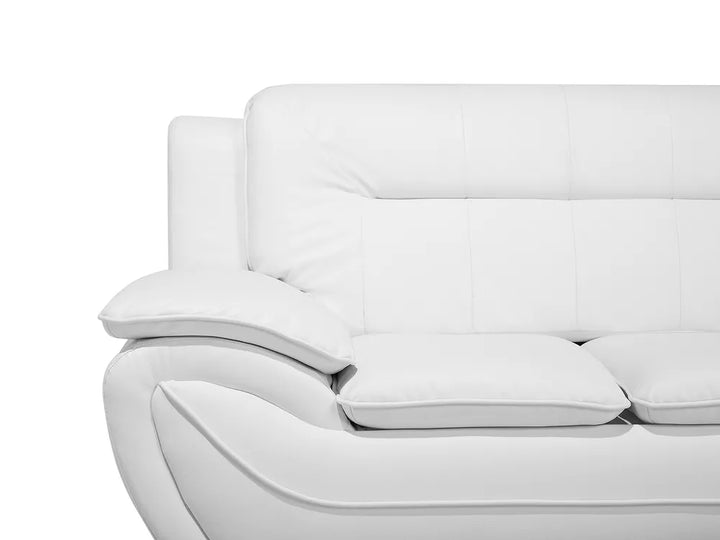 Sofa 3 Seater Faux Leather White Aidanlee
