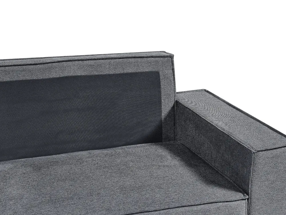 Corner Sofa Bed 3 Seater Fabric Dark Grey with Storage Right Hand Fairbairn