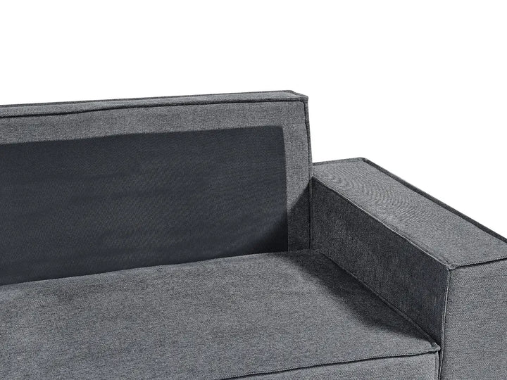 Corner Sofa Bed 3 Seater Fabric Dark Grey with Storage Right Hand Fairbairn