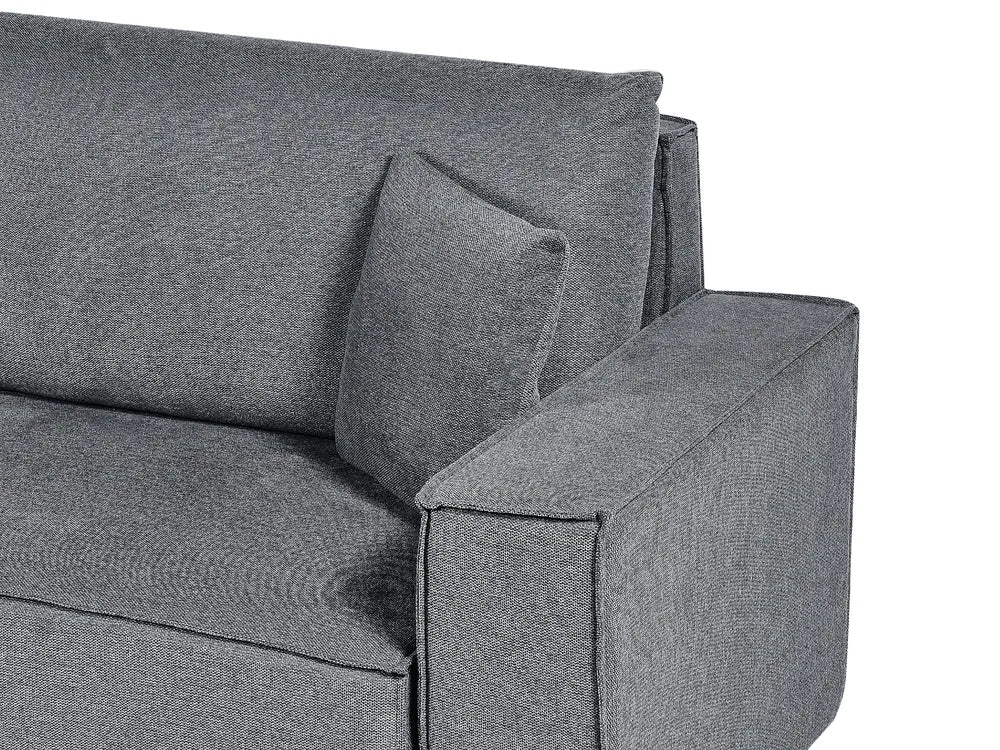 Corner Sofa Bed 3 Seater Fabric Dark Grey with Storage Right Hand Fairbairn