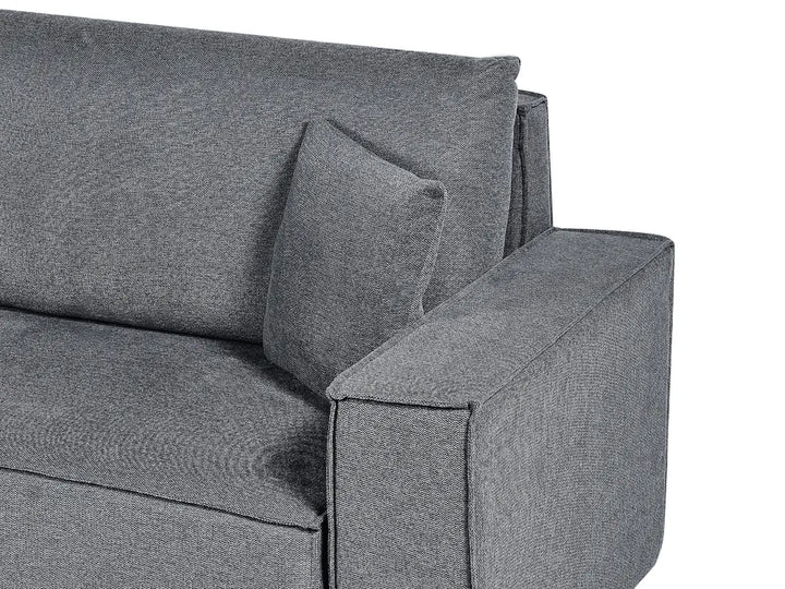 Corner Sofa Bed 3 Seater Fabric Dark Grey with Storage Right Hand Fairbairn