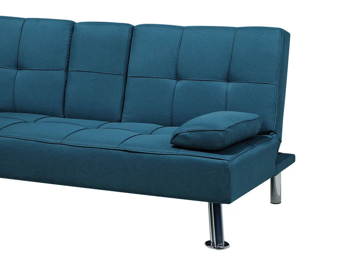Sofa Bed 3 Seater Fabric Blue Kaveri