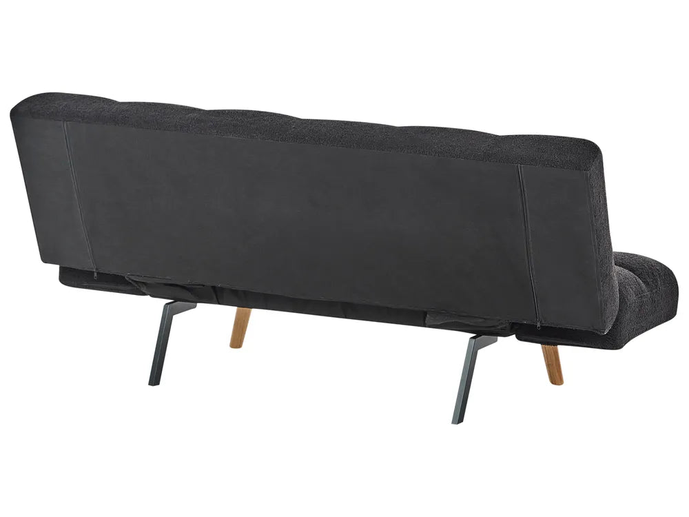 Sofa Bed 2 Seater Boucle Black Cashten