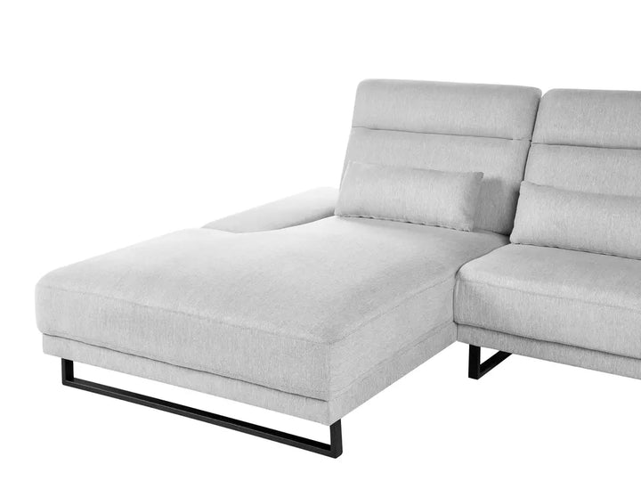 Corner Sofa 4 Seater Fabric Light Grey Right Hand Ninja