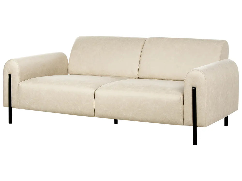 Sofa 3 Seater Fabric Beige Annora