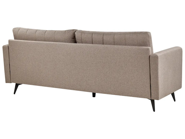 Sofa 3 Seater Fabric Light Brown Clorene