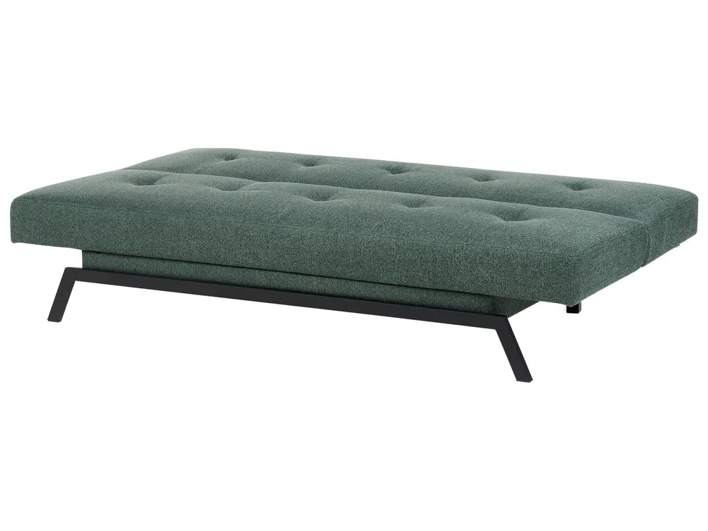 Sofa Bed 3 Seater Fabric Green Kaizlyn