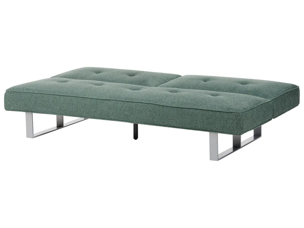 Sofa Bed 3 Seater Fabric Green Francie