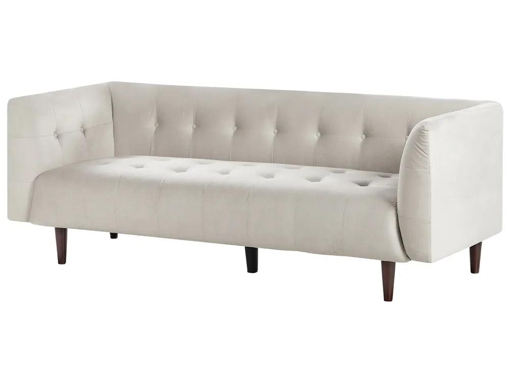 Sofa 3 Seater Fabric Light Beige Cilla