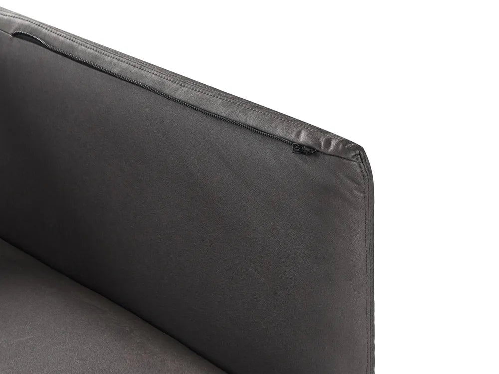 Sofa 3 Seater Faux Leather Black Yazgur