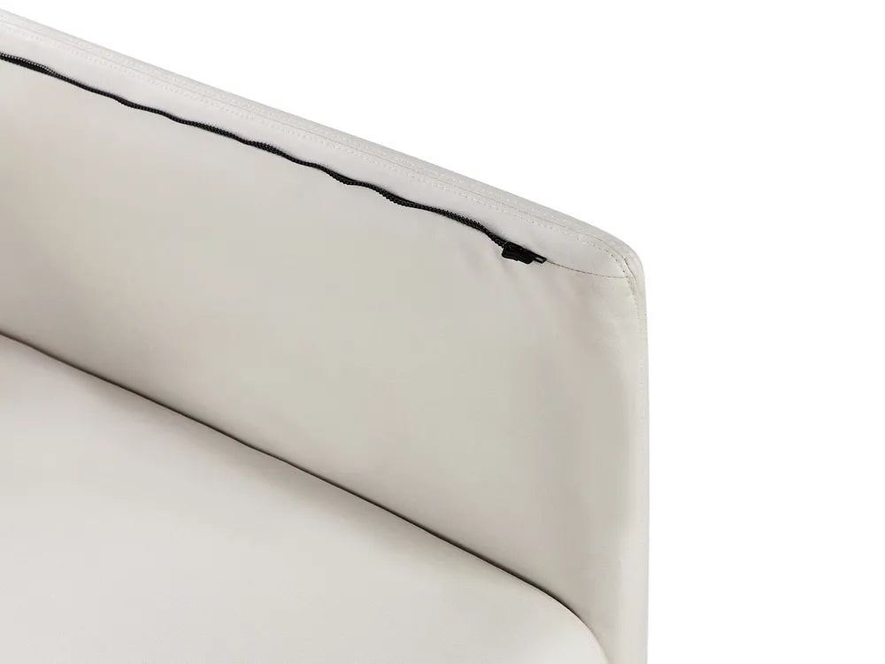 Sofa 3 Seater Faux Leather Off-White Yazgur