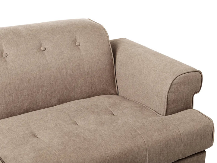 Sofa 3 Seater Fabric Light Brown Jimeny