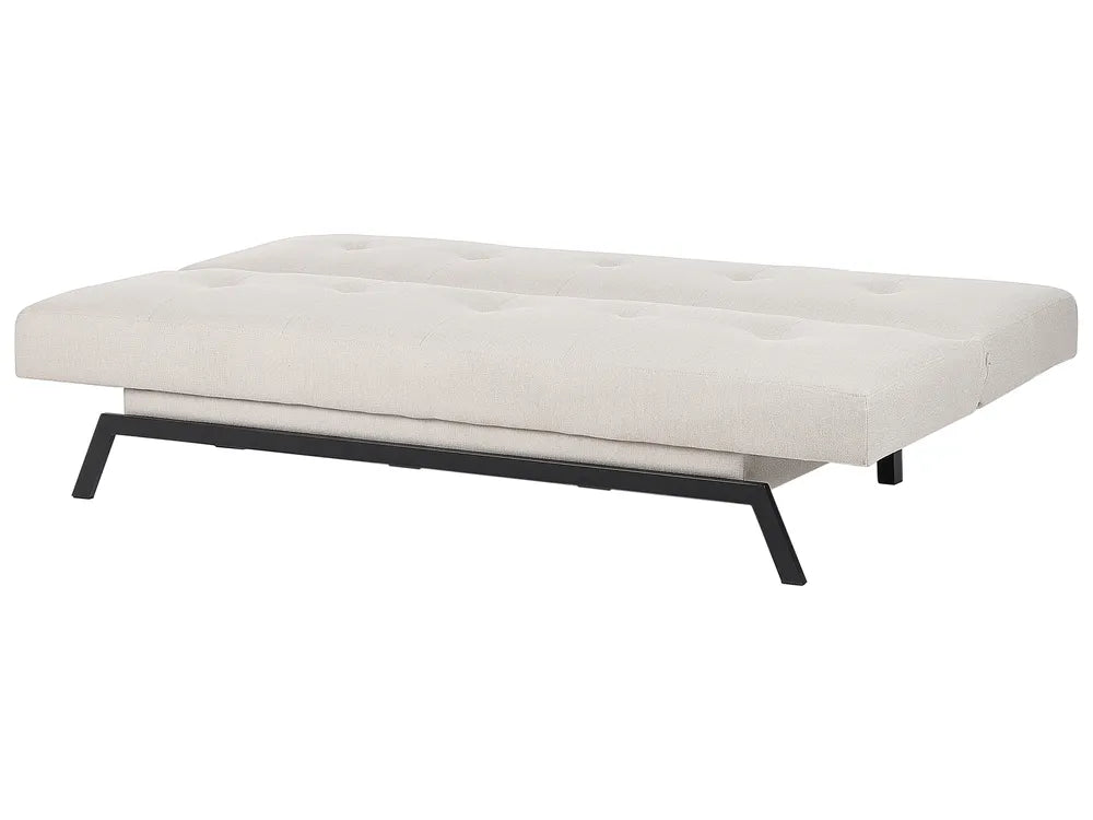 Sofa Bed 3 Seater Fabric White Kaizlyn