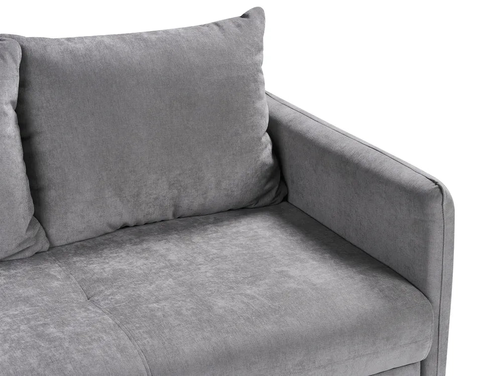 Sofa Bed 3 Seater Chenille Grey with Storage Devair