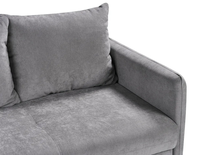 Sofa Bed 3 Seater Chenille Grey with Storage Devair