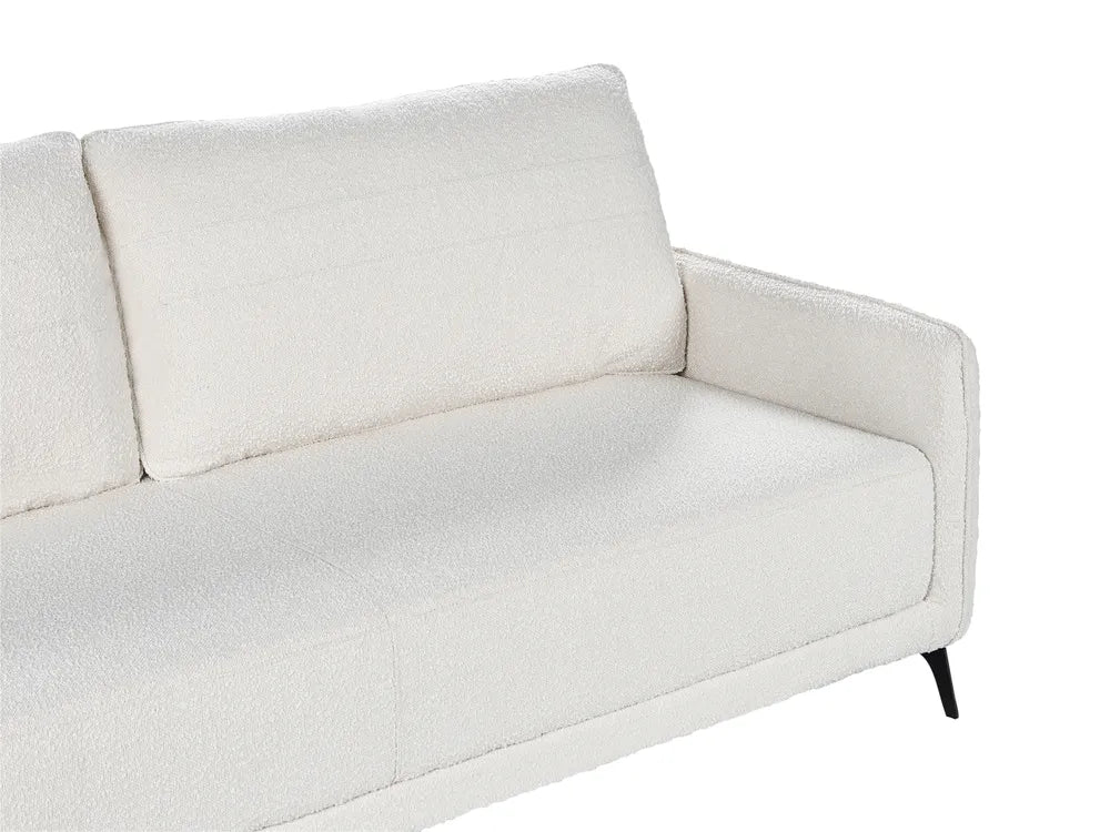 Sofa Bed 3 Seater Boucle Off-White Kaylle