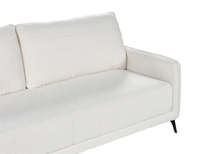 Sofa Bed 3 Seater Boucle Off-White Kaylle