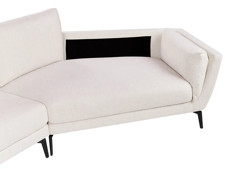 Sofa 3 Seater Fabric Light Beige Turner