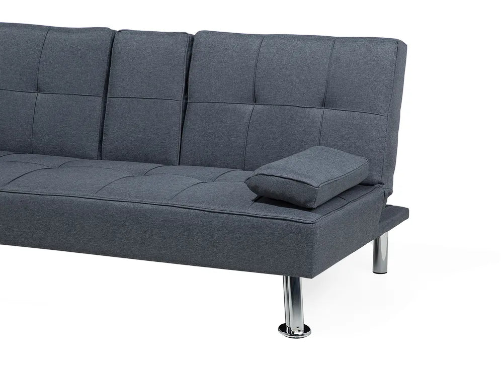 Sofa Bed 3 Seater Fabric Dark Grey Kaveri