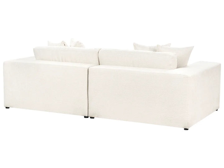 Sofa 3 Seater Fabric Off-White with Footstool Etherine II