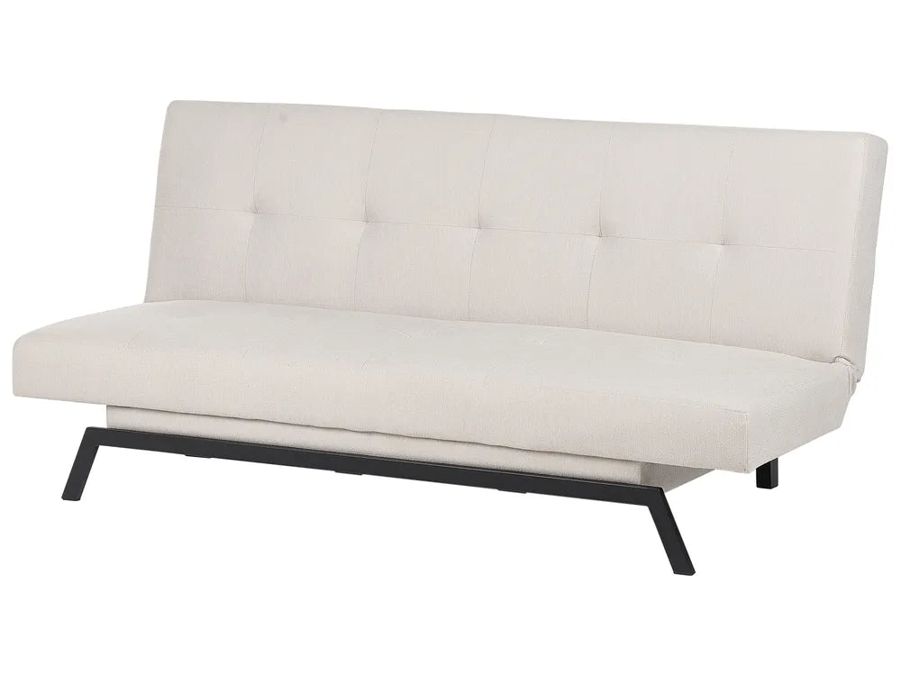 Sofa Bed 3 Seater Fabric White Kaizlyn