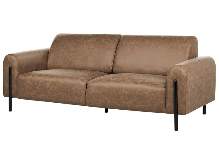 Sofa 3 Seater Fabric Brown Annora