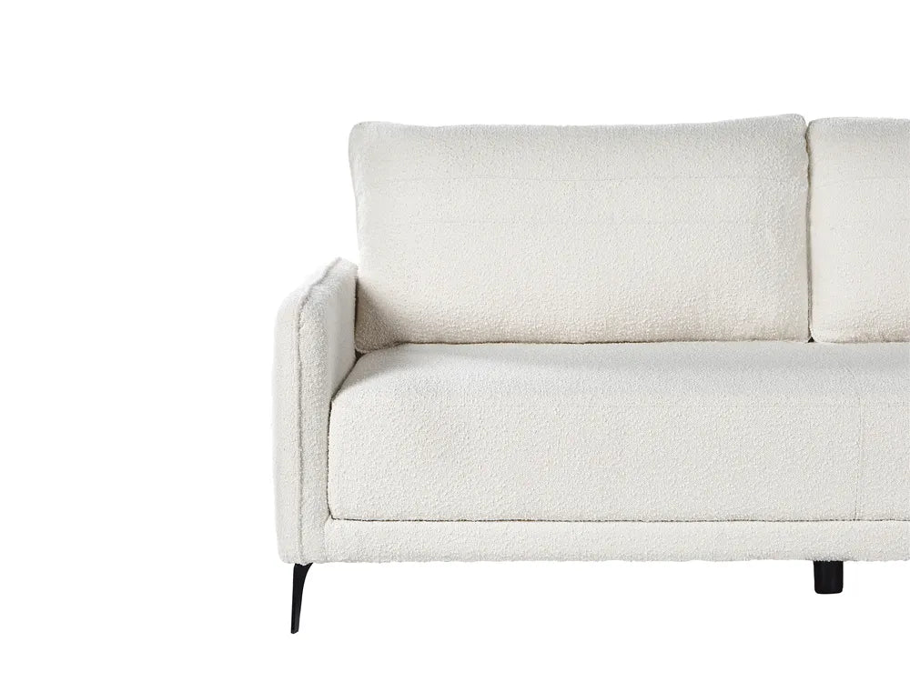 Sofa Bed 3 Seater Boucle Off-White Kaylle