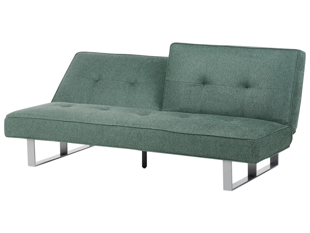 Sofa Bed 3 Seater Fabric Green Francie