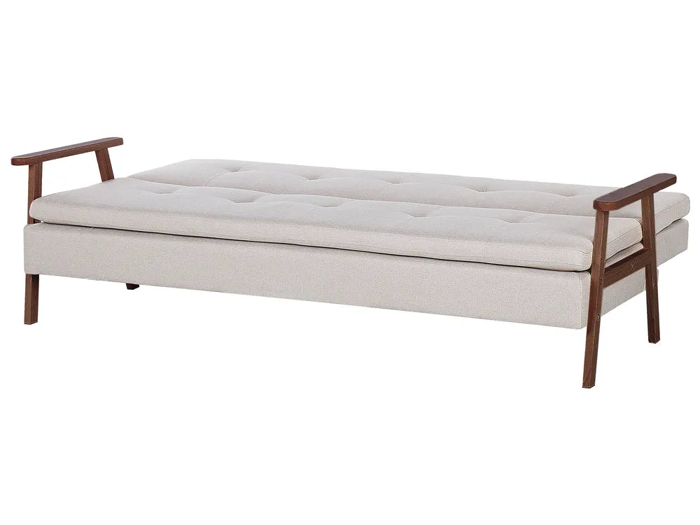Sofa Bed 3 Seater Fabric Beige Dulvert