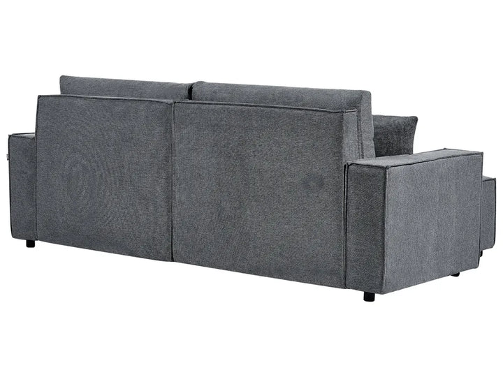 Corner Sofa Bed 3 Seater Fabric Dark Grey with Storage Right Hand Fairbairn