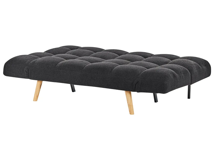 Sofa Bed 2 Seater Boucle Black Cashten