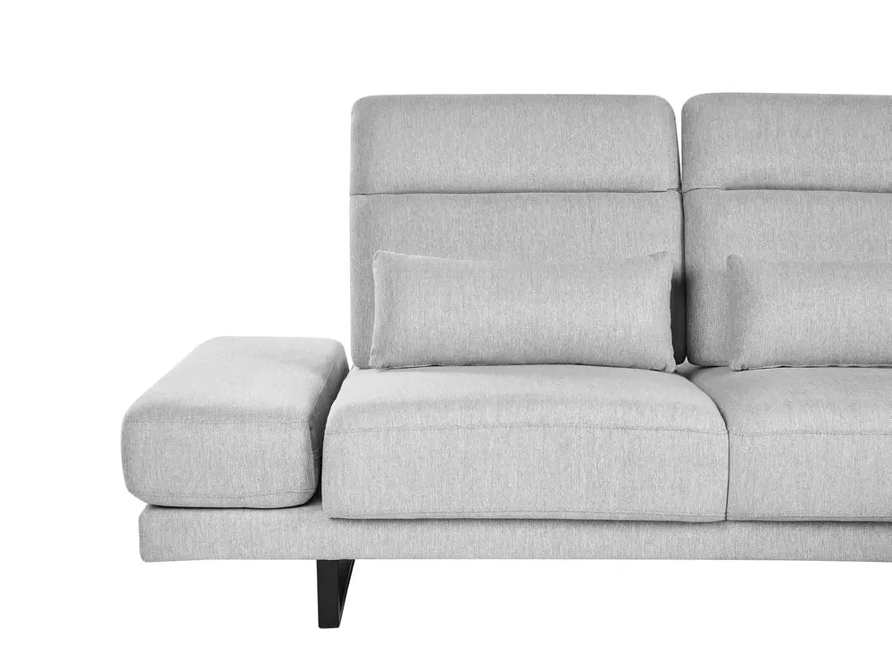 Corner Sofa 4 Seater Fabric Light Grey Right Hand Ninja